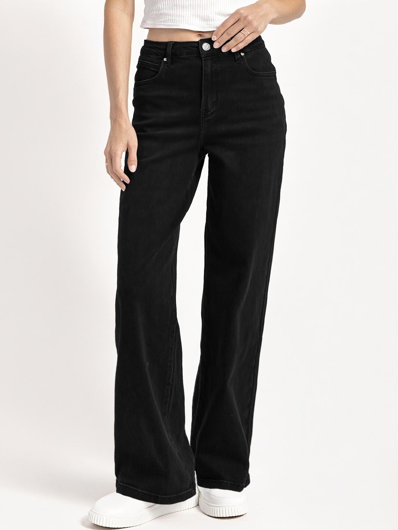 Women's High-Rise Stretch Denim Wide Leg Jeans