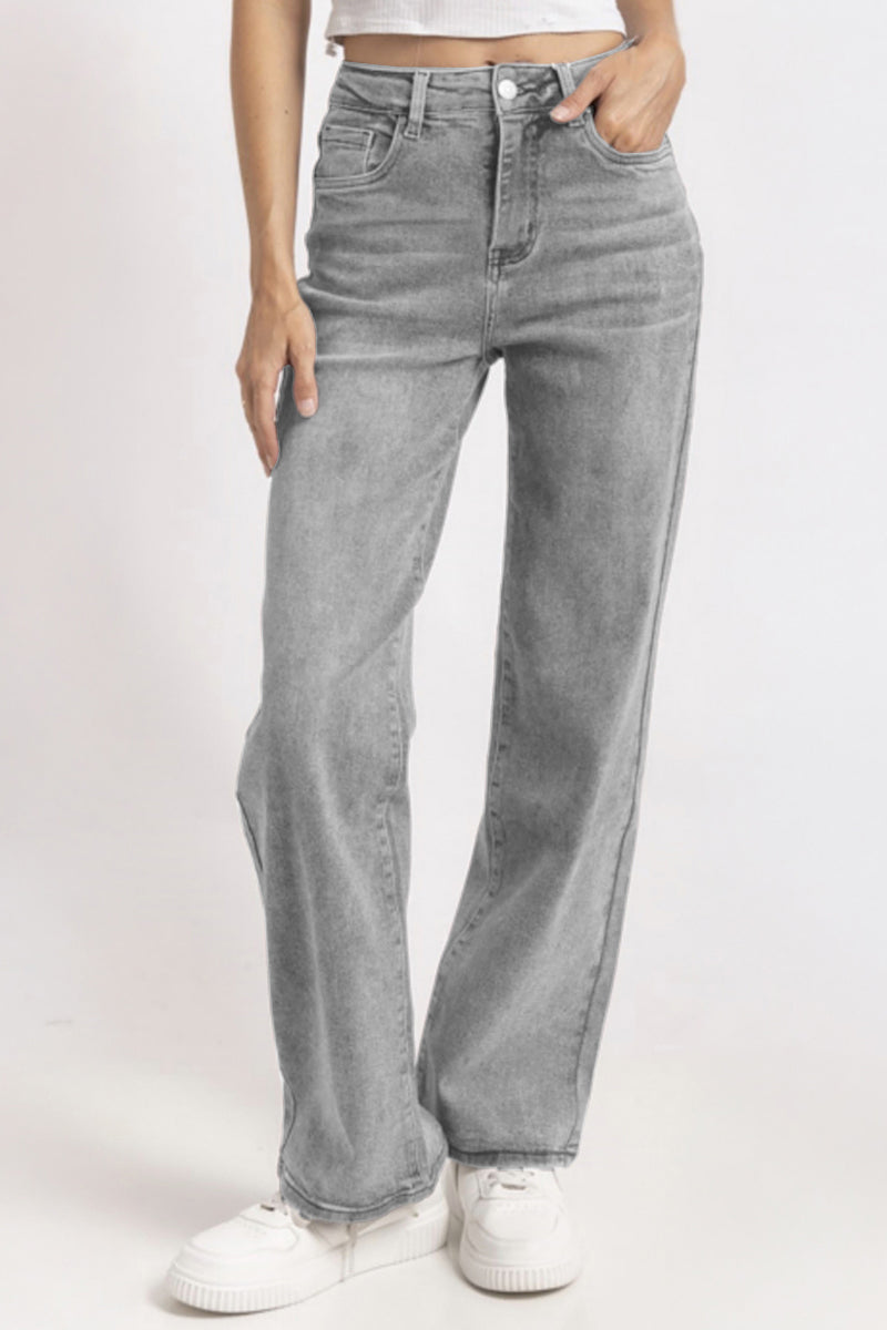 Women's High-Rise Stretch Denim Wide Leg Jeans