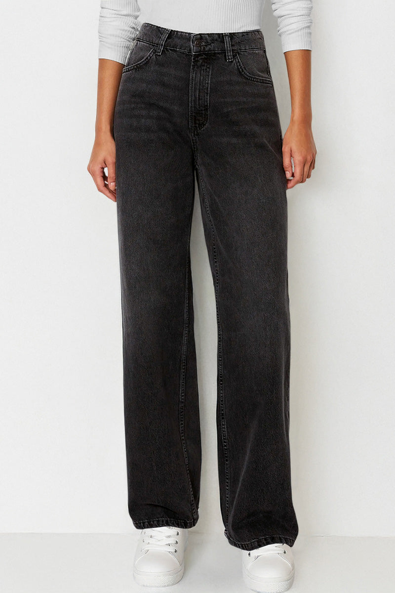 Women's High-Rise Stretch Denim Wide Leg Jeans
