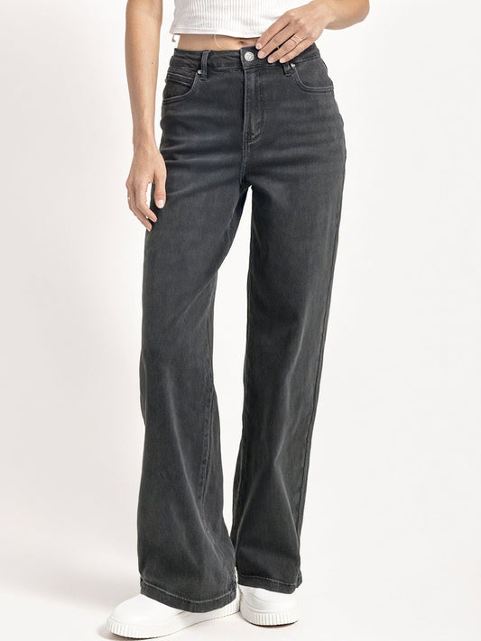 Women's High-Rise Stretch Denim Wide Leg Jeans