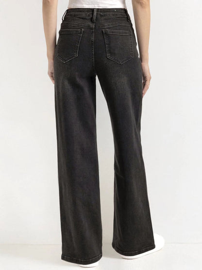 Women's High-Rise Stretch Denim Wide Leg Jeans