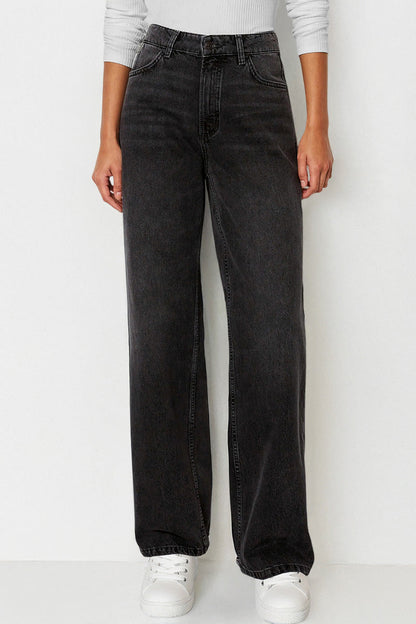 Women's High-Rise Stretch Denim Wide Leg Jeans